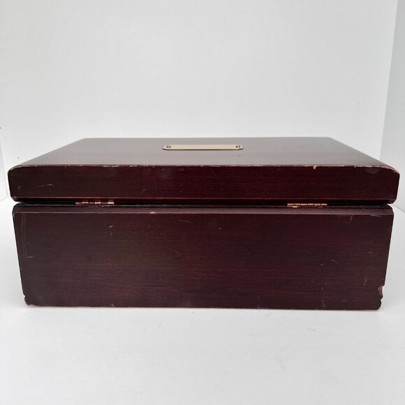 Vintage Reed & Barton / Eureka Manufacturing Company Wooden Jewelry Chest 11"x7" - Picture 3 of 16